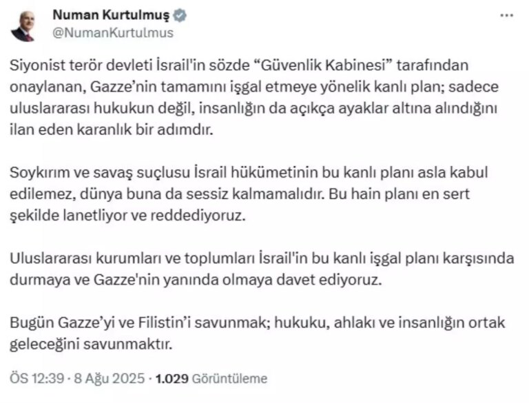 kurtulmustan israile sert tepki 4qNmeMy5