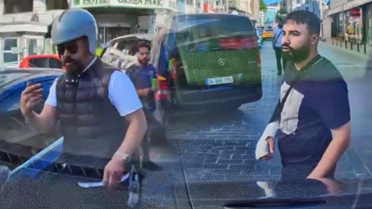 Beyoğlu’nda yol verme kavgası çıktı: Boksörüm çeneni kırarım